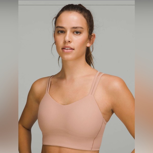 Lululemon Like a Cloud Ribbed Longline Bra in Pink Clay - Picture 3 of 4